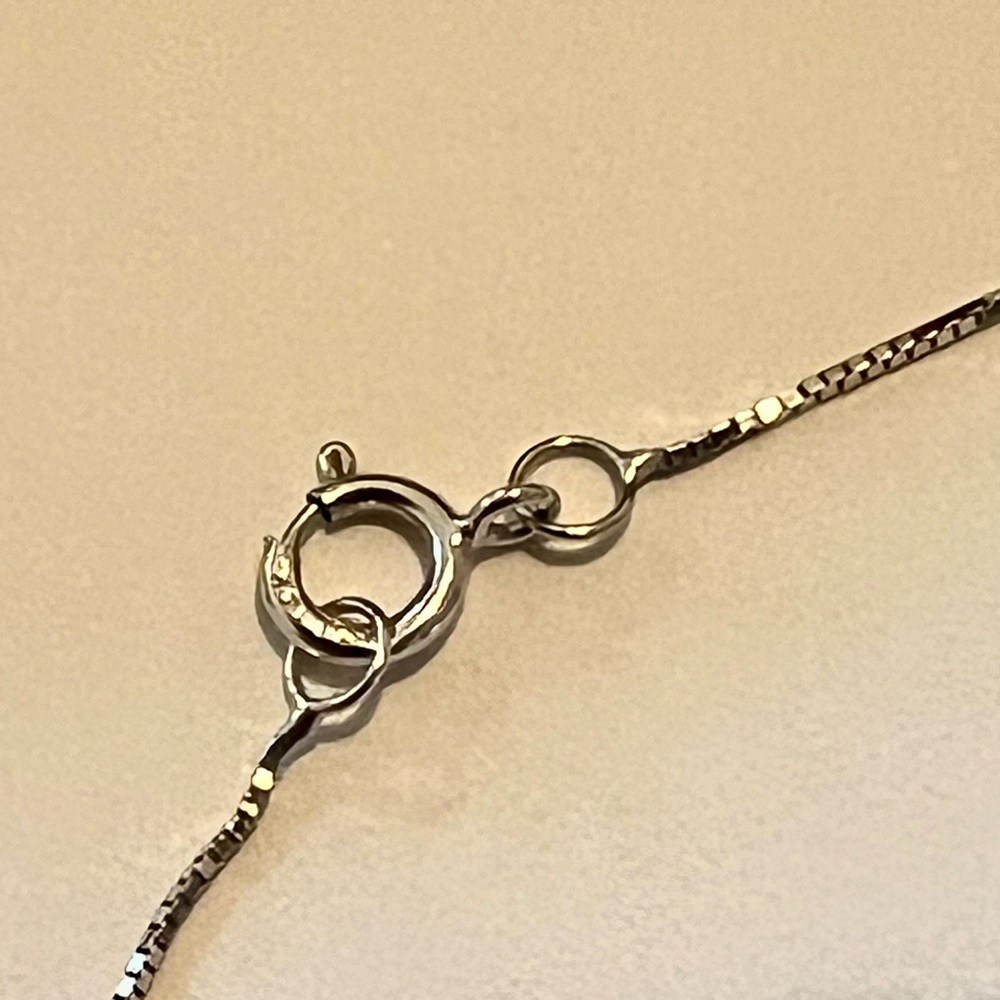 14K White Gold Box Chain Necklace PCI 18.5” 0.79g Dainty Fine - Picture 7 of 9